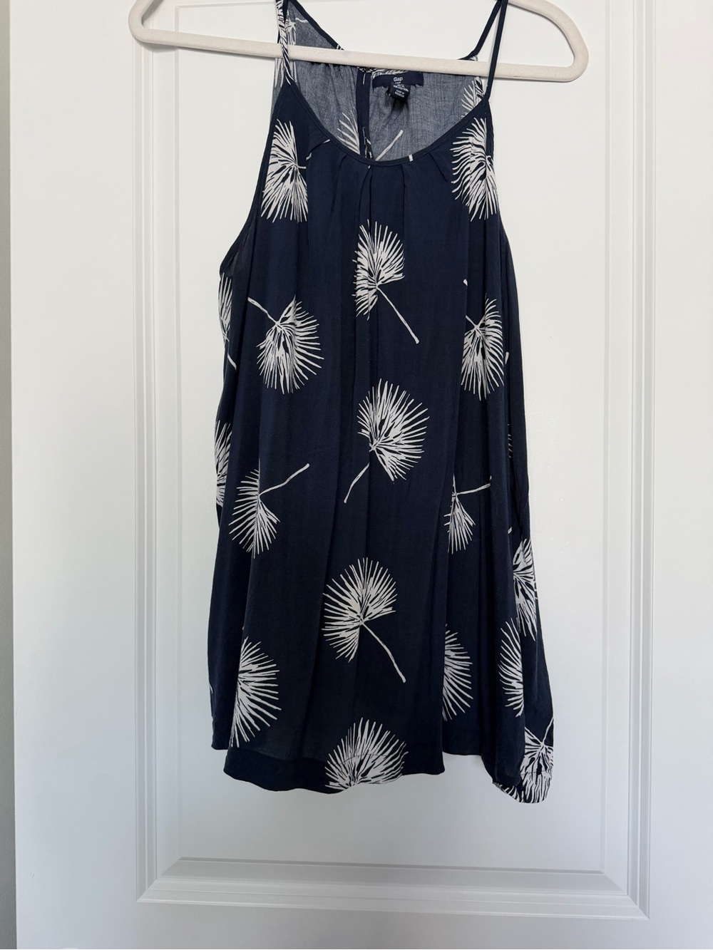 Gap Navy Palm Print Spaghetti Strap Top
